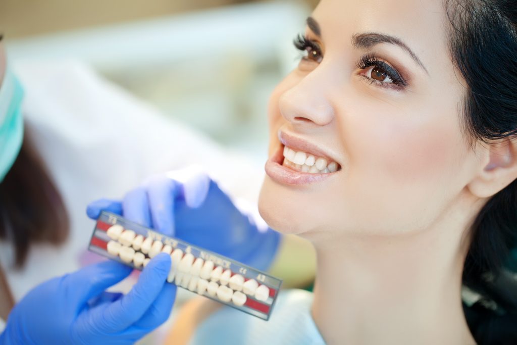 Woman getting dental implants