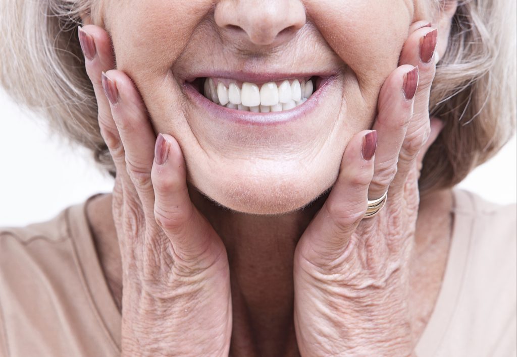 Woman smiling showing teeth