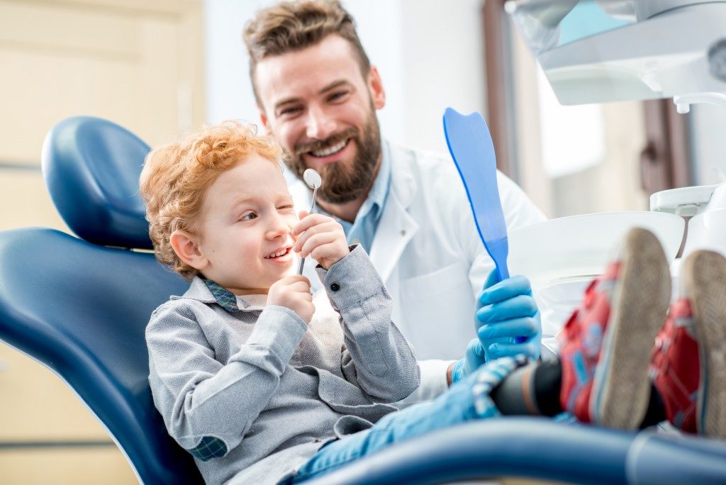 Child on dentist chair