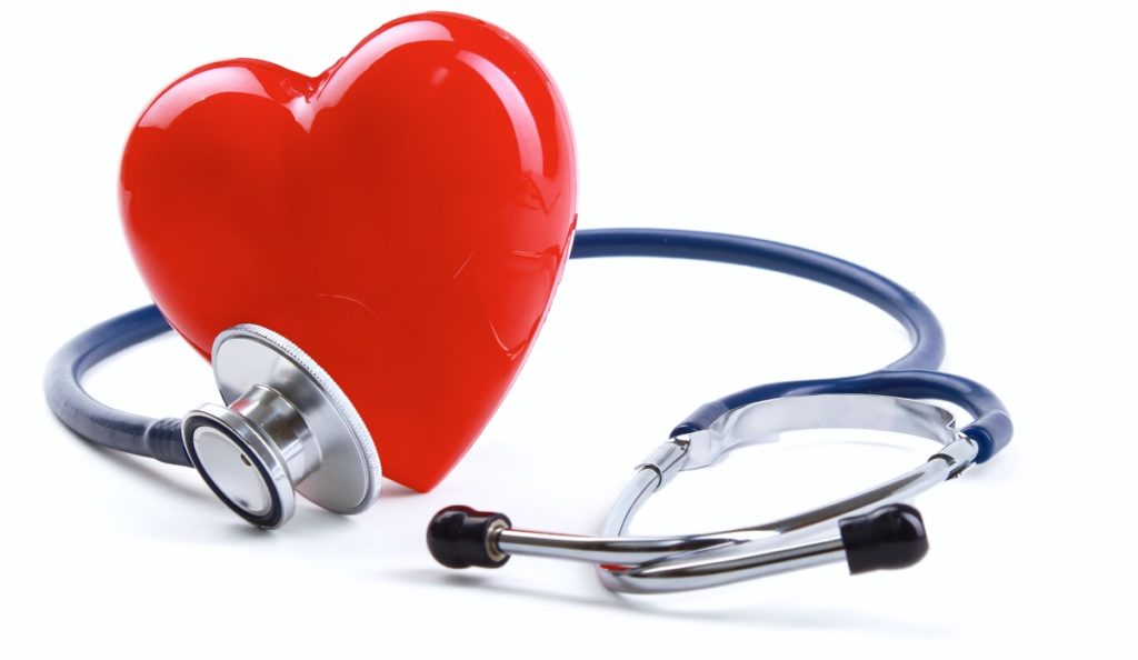 Stethoscope and big toy heart