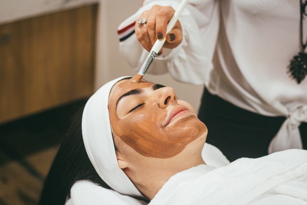 woman getting skin treatment