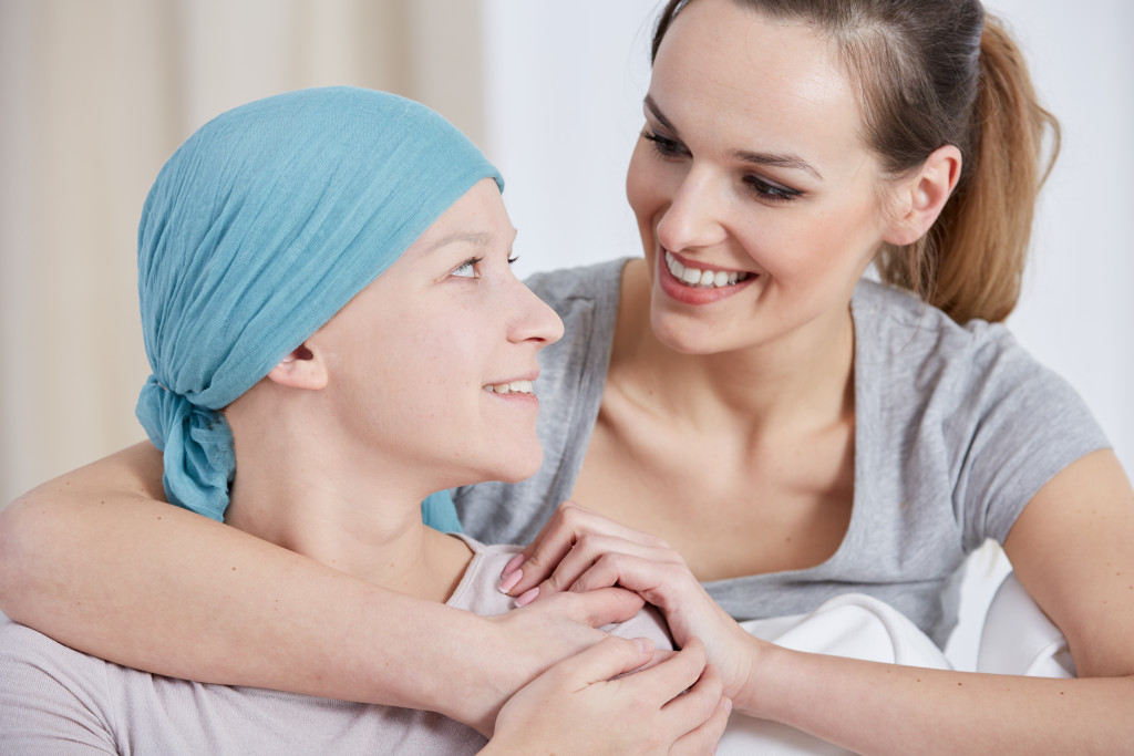 cancer patient dealing positively with her illness